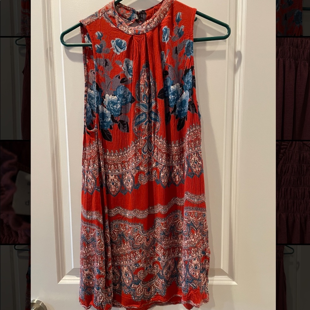 Red Floral Urban Outfitters Ecote Dress